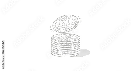 Stack of Tempeh Slices with One Slice Levitating Above