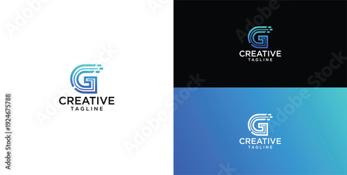 Technology logo vector. G initial logo design
