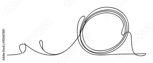 Dynamic continuous line drawing features an abstract roller coaster track or intricate wire path ideal for motion graphics, modern branding, and innovative technology presentations.