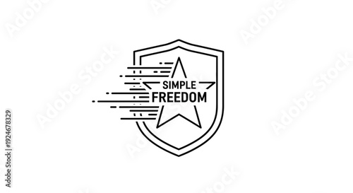Simple Freedom Shield Star Logo Icon Vector Graphic