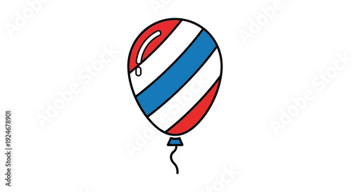 Red White Blue Balloon with Stripes, Independence Day Celebration Concept