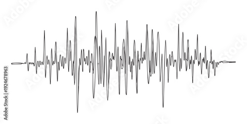 Dynamic sound wave visualization depicting audio frequency changes, perfect for technology presentations, scientific data representation, and musicrelated projects.