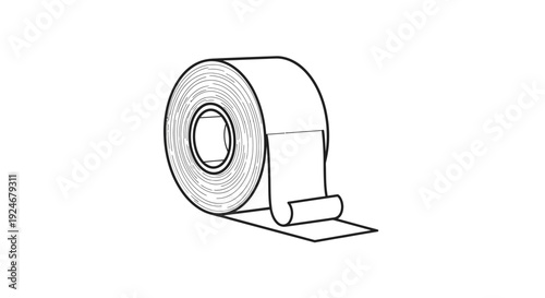 Roll of Tape, Adhesive Tape, Office Supplies, Stationery, White Background, Isolated