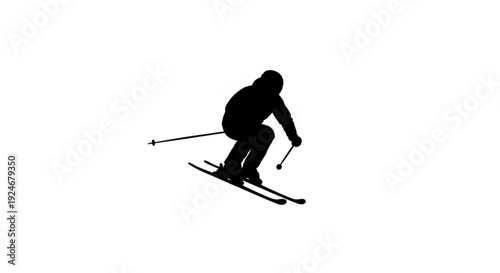 Skier in motion silhouette