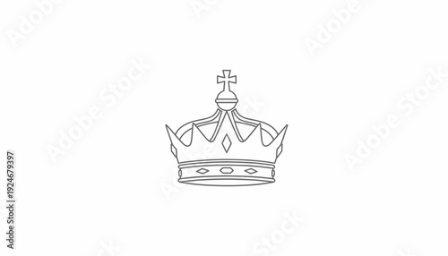 Royal Crown Icon Outline Vector Illustration