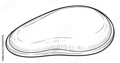 Detailed black and white line drawing of a single bean, perfect for culinary publications, recipe books, healthy eating guides, or natural food product packaging designs.
