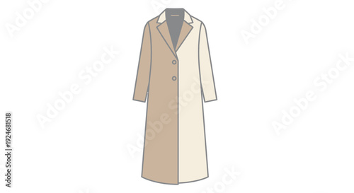 Elegant Long Trench Coat - Fashion Illustration