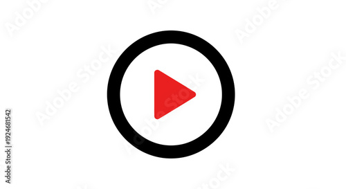 Red Play Button Icon on White Background, Multimedia Symbol Free Download Red Play Button Icon on White Background, Multimedia Symbol - GFXLoad