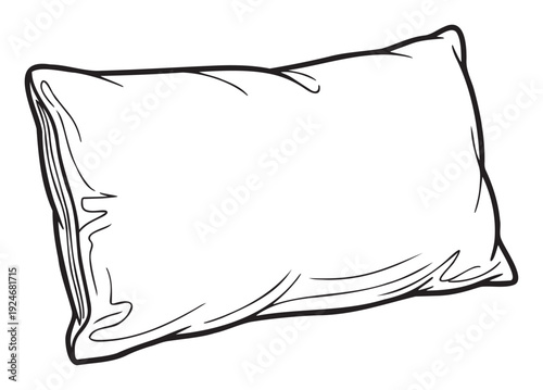Simple handdrawn pillow ready for bedroom decor, comfort concepts, or sleeprelated product packaging and marketing materials