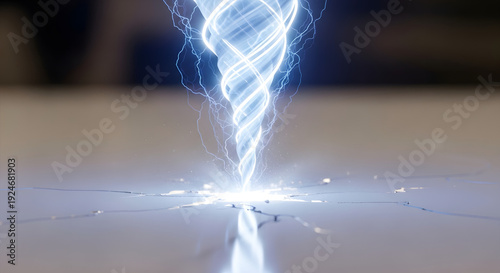 a close up of a lightning bolt on a table