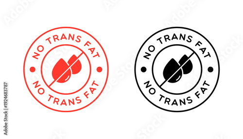 Vector No Trans Fat Badge Label