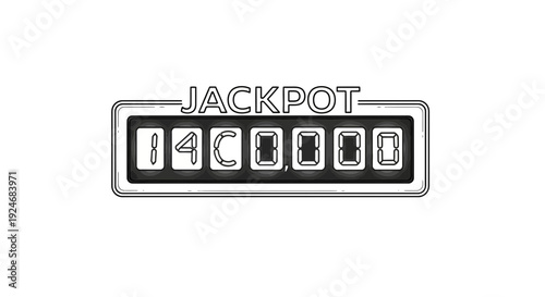 Jackpot Slot Machine Counter Displaying Winning Numbers