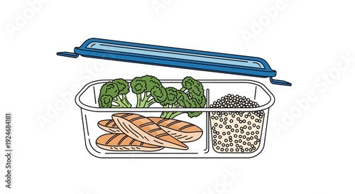 Healthy Meal Prep: Grilled Chicken, Broccoli, and Grains in a Lunchbox