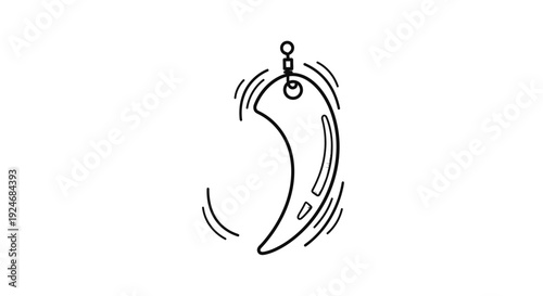 Hand Drawn Sketch of a Swinging Claw Pendant