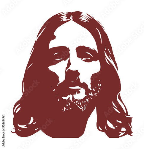stylized silhouette of jesus christ face (artwork 3)