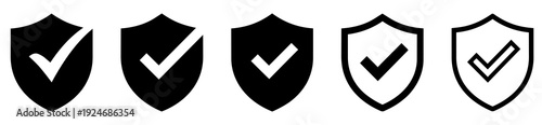 Shield snd checkmark combination symbol