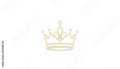 Golden Crown Icon, Royal Symbol, Luxury Emblem, Elegant Design, King Queen Symbol