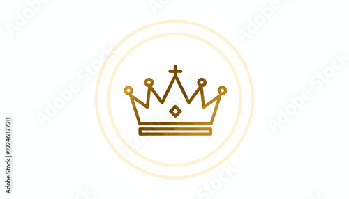 Golden Crown Icon with Subtle Texture on White Background - Symbol of Royalty, Success, and Luxury