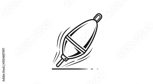 Fishing Bobber Icon, Line Art, Fishing Equipment, Sport, Hobby, Isolated