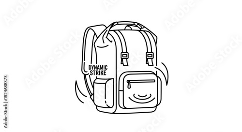 Dynamic Strike Backpack - Modern Design, Outdoor Adventure, Travel Gear Icon