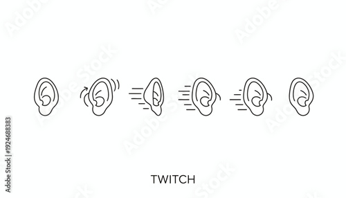 Ear Twitch Animation Sequence - Human Ear Movement Icon