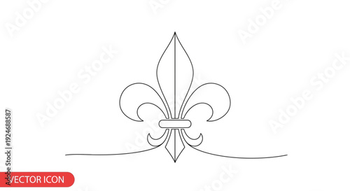 Elegant Fleur-de-lis Vector Icon - Royal Symbol of France, Heraldry, and Luxury