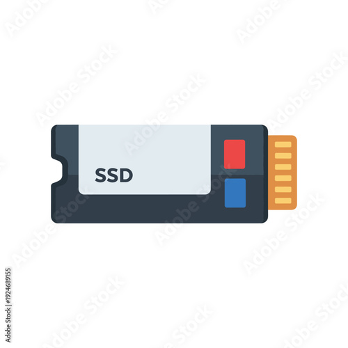 Modern SSD hard drive isolated on white background technology storage device