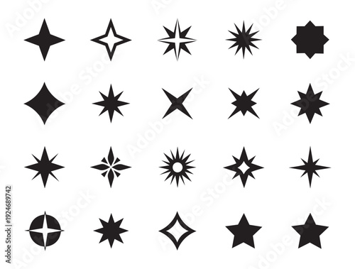 Sparkle and starburst icon set