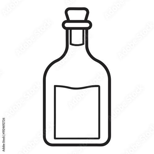 Elegant Wine Bottle Vector Illustration Isolated on a White Background