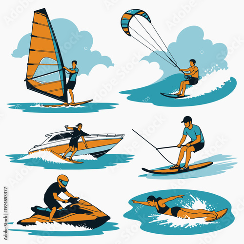Water Sports Action vector
