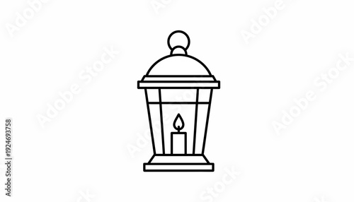 Vintage Lantern with Candle Flame, Old Fashioned Light Source, Classic Design