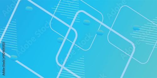 Abstract background with white geometric lines on a blue background. Modern minimal trendy horizontal lines pattern. Vector illustration