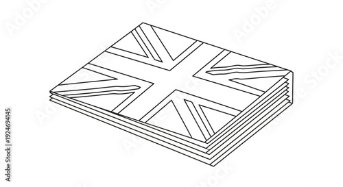 Stack of Union Jack Flags, British Symbol, UK National Identity, Patriotic Concept