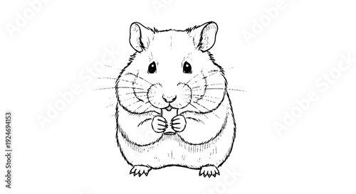 Hamster eating food from its paws.