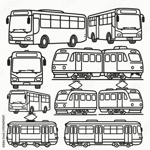 Vector Bus Templates Set vector
