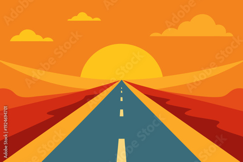 Summer Highway Perspective with Heat Haze