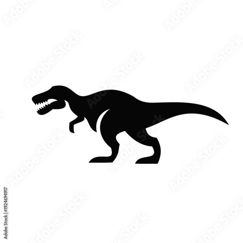 Tyrannosaurus Rex T-Rex Dinosaur Silhouette Vector Icon