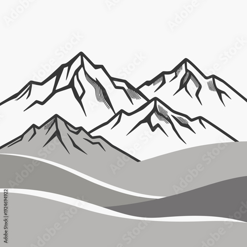 Mountain Range Landscape vector