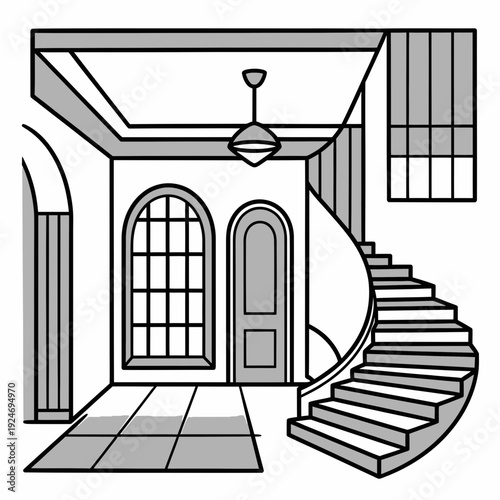 Staircase Entrance Hall vector