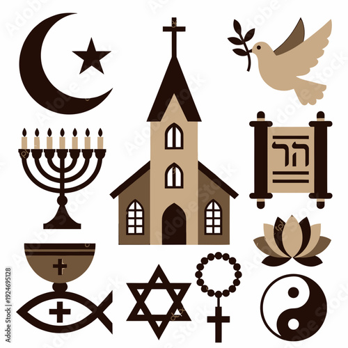 Religious Symbols United vector