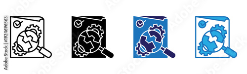 Inspect Icon Multi Style Vector Illustration