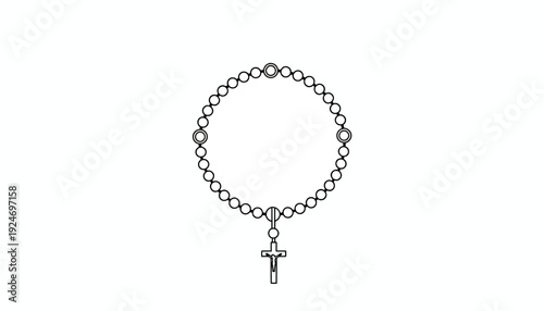 Rosary Beads Bracelet with Cross Charm, Religious Catholic Prayer Item