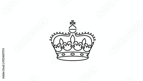 Royal Crown Emblem, Heraldic Symbol of Monarchy, Luxury and Power