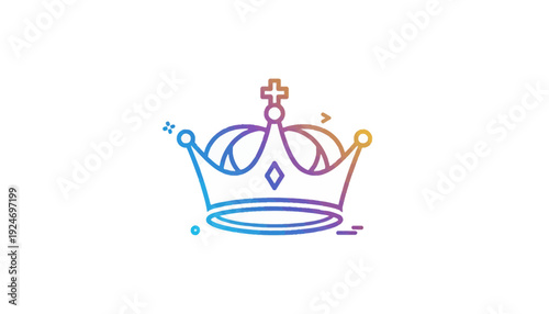 Royal Crown Icon with Gradient Colors, Symbol of Royalty, Power, and Luxury