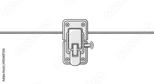 Secure Latch Mechanism with Wireless Signal Icon
