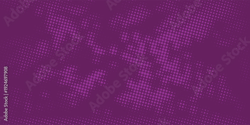 Abstract halftone purple dot pattern gradient texture background.