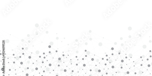 Abstract Global Data Network Connecting Dots. Digital Technology Background With Network Connection Lines