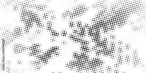 PrintAbstract dotted halftone wave background. Futuristic grunge pattern with twists, dots, and circles. Vector modern 