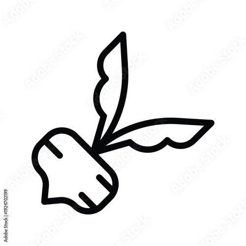Simple Line Art Icon of a Radish. Vegetables single line icon.