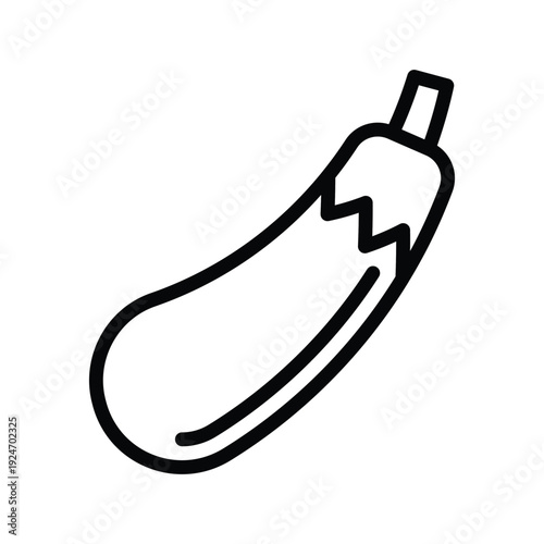 Simple Line Art Icon of an Eggplant. Vegetables single line icon.